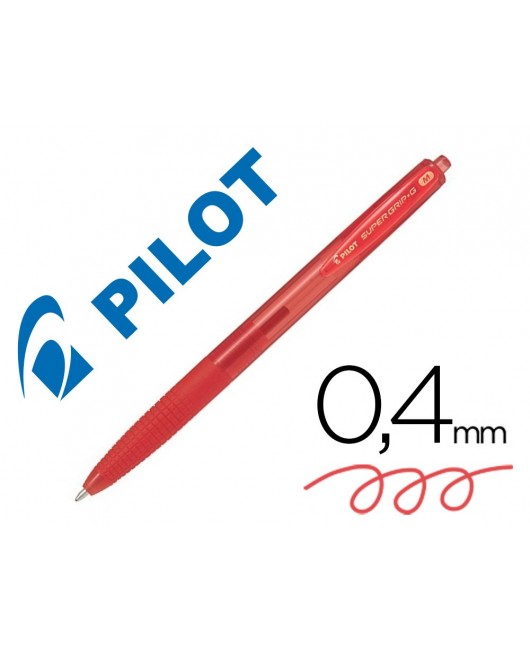 Boligrafo pilot synergy point retractil sujecion de caucho tinta gel 0,5 mm  rojo