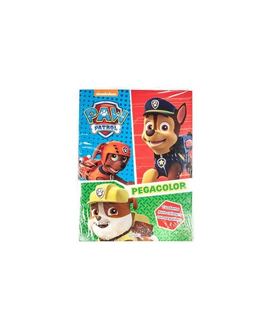 CUADERNO DE COLOREAR PATRULLA CANINA PEGACOLOR CON PEGATINAS 12 PAG