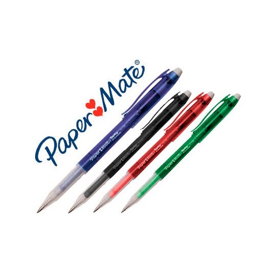 BOLIGRAFO PAPER MATE ERASABLE GEL COLORES SURTIDOS CON GOMA DE BORRAR