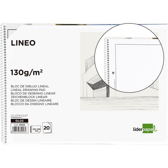 Bloc dibujo liderpapel esbozos espiral a5 148x210mm 100 hojas 90g/m2 sin  recuadro