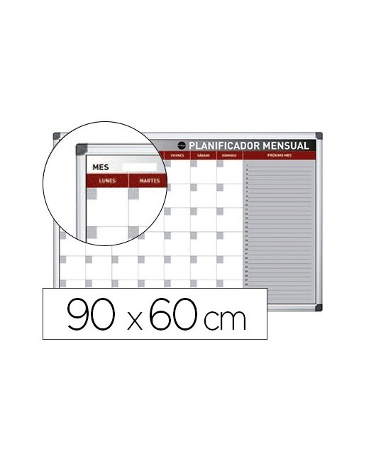 PLANNING MAGNETICO BI-OFFICE MENSUAL LACADO MARCO ALUMINIO ROTULABL