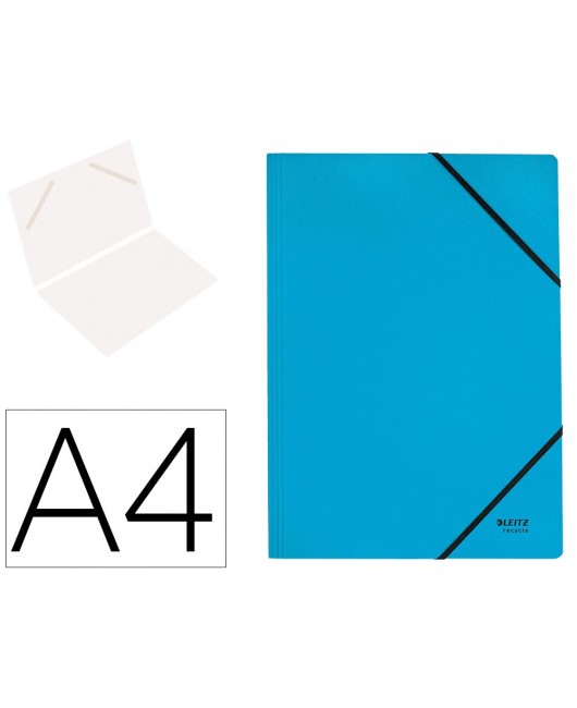 CARPETA LEITZ RECYCLE GOMAS DIN A4 CARTON RECICLABLE 100% AZUL