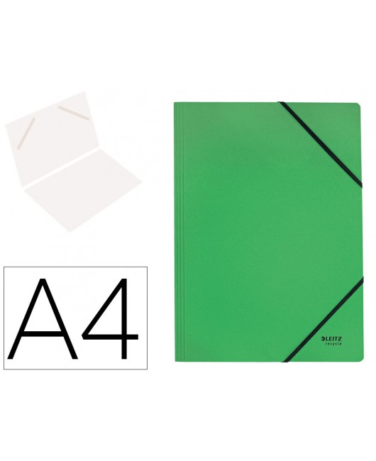 CARPETA LEITZ RECYCLE GOMAS DIN A4 CARTON RECICLABLE 100% VERDE