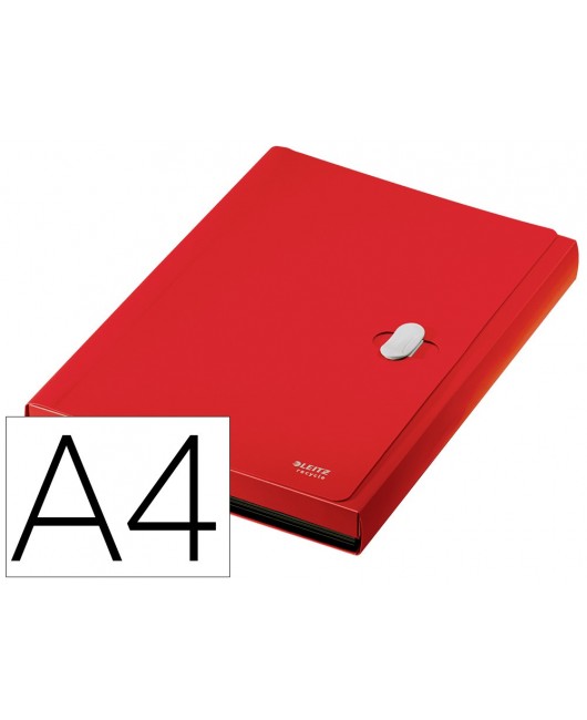 CARPETA LEITZ RECYCLE CLASIFICADOR FUELLE POLIPROPILENO 5+1 COMPARTIMENTOS DIN A4 ROJO