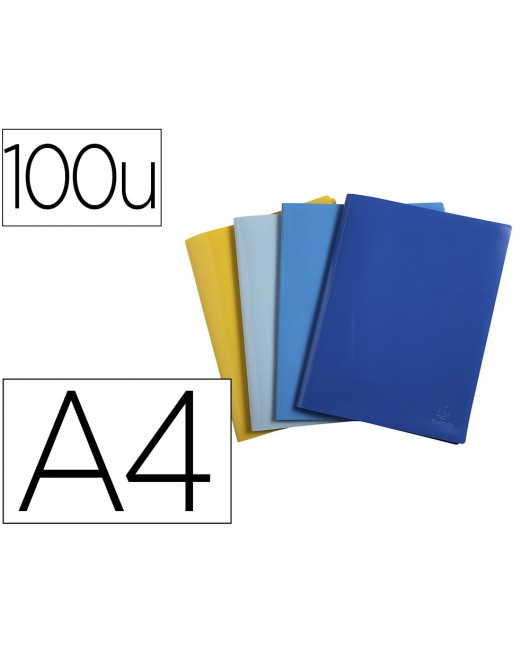 CARPETA EXACOMPTA ESCAPARATE 100 FUNDAS DIN A4 RECICLADA POLIPROPILENO COLORES SURTIDOS