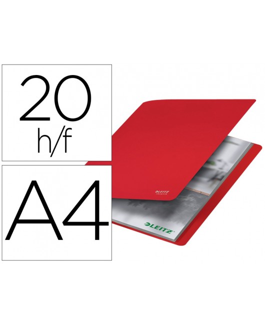 CARPETA LEITZ RECYCLE ESCAPARATE DIN A4 20 FUNDAS POLIPROPILENO ROJO