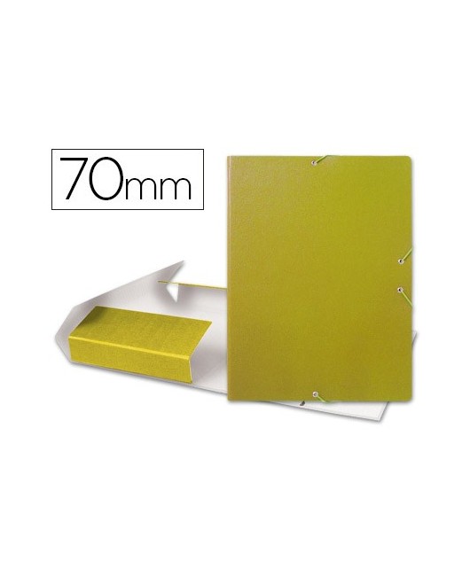 CARPETA PROYECTOS LIDERPAPEL FOLIO LOMO 70MM CARTON GOFRADO AMARILLA