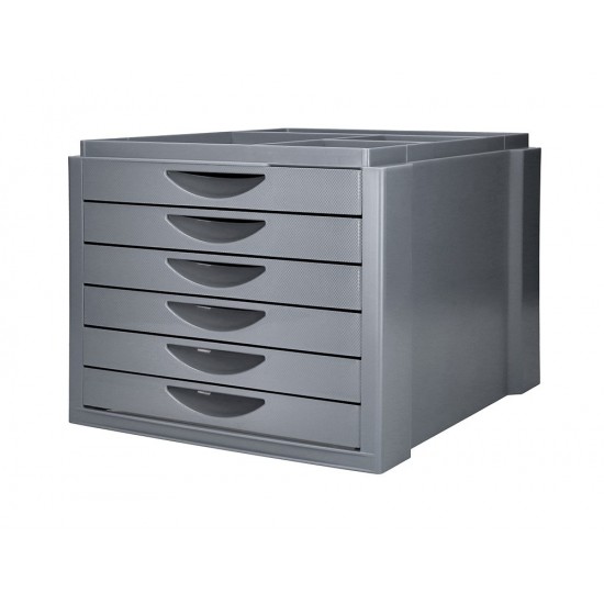FICHERO CAJONES DE SOBREMESA Q-CONNECT BANDEJA ORGANIZADORA SUPERIOR 6 CAJONES COLOR GRIS OPACO FICHERO CAJONES DE SOBREMESA Q-CONNECT BANDEJA ORGANIZADORA SUPERIOR 6 CAJONES COLOR GRIS OPACO