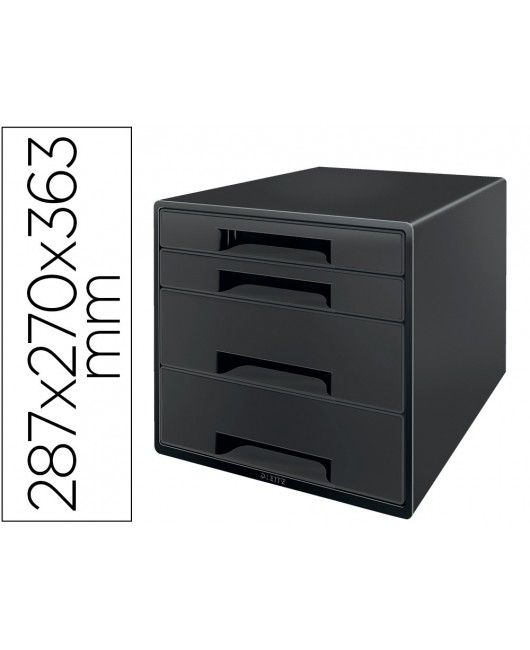 FICHERO CAJONES DE SOBREMESA LEITZ RECYCLE 4 CAJONES COLOR NEGRO 287X270X363 MM