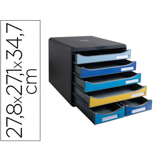 FICHERO CAJONES SOBREMESA EXACOMPTA BIG BOX MAXI BEE BLUE 6 CAJONES COLORES SURTIDOS FICHERO CAJONES SOBREMESA EXACOMPTA BIG BOX MAXI BEE BLUE 6 CAJONES COLORES SURTIDOS