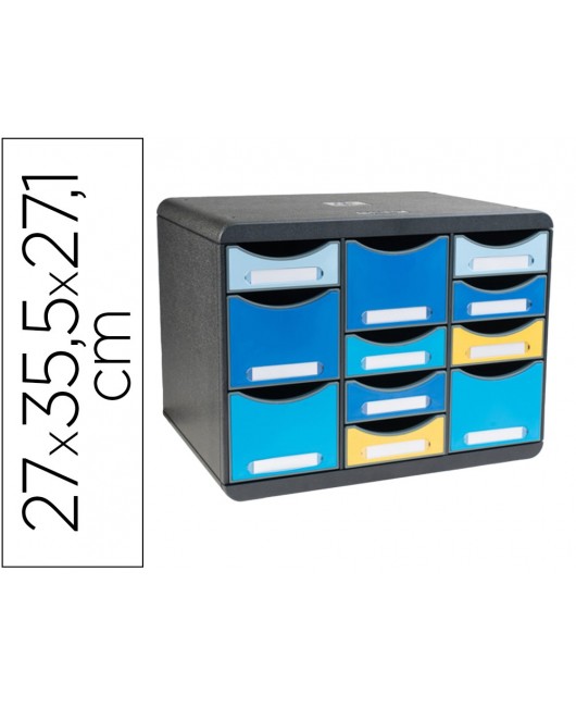 FICHERO CAJONES SOBREMESA EXACOMPTA STORE BOX MULTI BEE BLUE 11 COLORES SURTIDOS