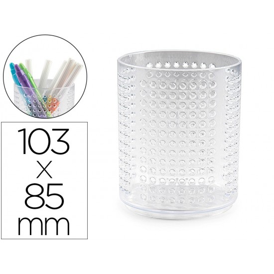 CUBILETE PORTALAPICES PLASTIFORTE TRANSPARENTE ORGANIZER REDONDO Nº6 DIAMETRO 85 MM ALTO 103 MM CUBILETE PORTALAPICES PLASTIFORTE TRANSPARENTE ORGANIZER REDONDO Nº6 DIAMETRO 85 MM ALTO 103 MM