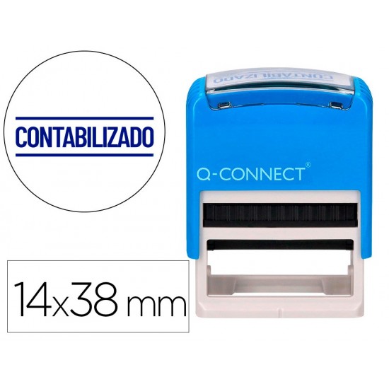 SELLO ENTINTADO AUTOMATICO Q-CONNECT CONTABILIZADO ALMOHADILLA 14X38 MM COLOR AZUL SELLO ENTINTADO AUTOMATICO Q-CONNECT CONTABILIZADO ALMOHADILLA 14X38 MM COLOR AZUL
