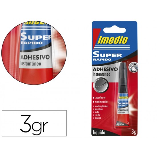 PEGAMENTO IMEDIO SUPER RAPIDO ADHESIVO INSTANTANEO BOTE DE 3 GR PEGAMENTO IMEDIO SUPER RAPIDO ADHESIVO INSTANTANEO BOTE DE 3 GR