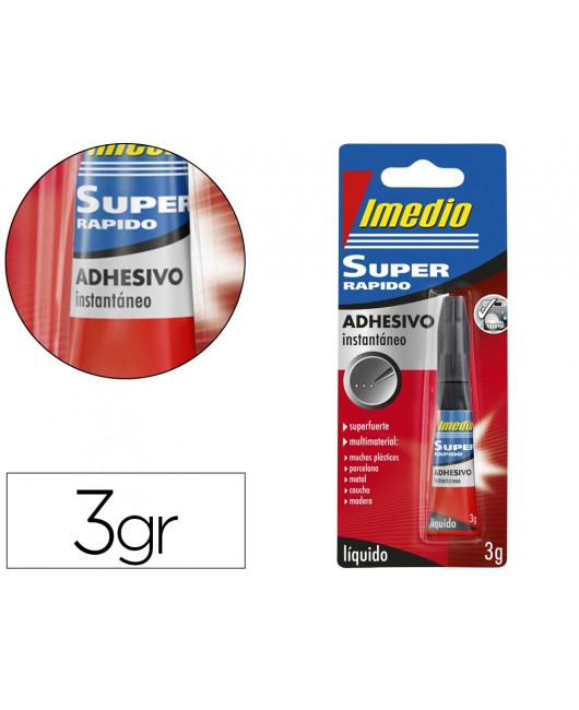 PEGAMENTO IMEDIO SUPER RAPIDO ADHESIVO INSTANTANEO BOTE DE 3 GR