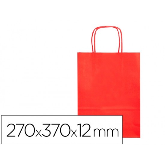 BOLSA PAPEL Q-CONNECT CELULOSA ROJO M CON ASA RETORCIDA 270X370X12 MM BOLSA PAPEL Q-CONNECT CELULOSA ROJO M CON ASA RETORCIDA 270X370X12 MM