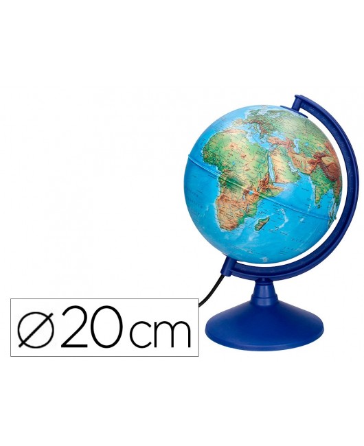 GLOBO TERRAQUEO LIDERPAPEL CON LUZ FISICO Y POLITICO DIAMETRO 20 CM