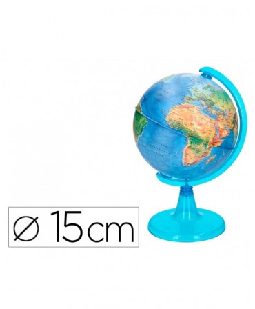 GLOBO TERRAQUEO LIDERPAPEL MAPA FISICO DIAMETRO 15 CM