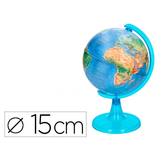 GLOBO TERRAQUEO LIDERPAPEL MAPA FISICO DIAMETRO 15 CM GLOBO TERRAQUEO LIDERPAPEL MAPA FISICO DIAMETRO 15 CM