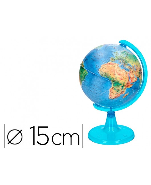 GLOBO TERRAQUEO LIDERPAPEL MAPA FISICO DIAMETRO 15 CM