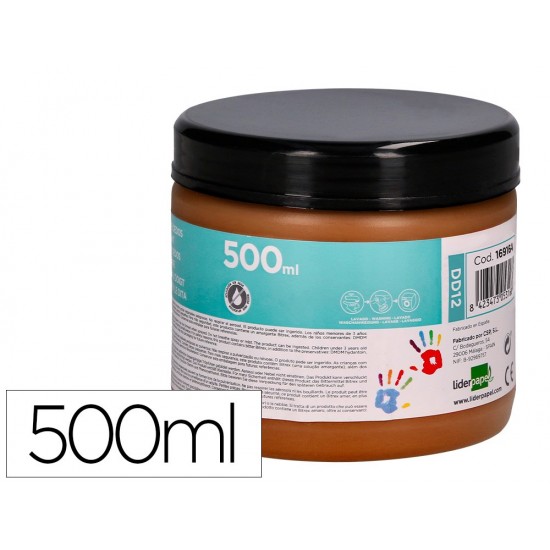PINTURA DEDOS LIDERPAPEL MARRON TARRINA DE 500 CC PINTURA DEDOS LIDERPAPEL MARRON TARRINA DE 500 CC