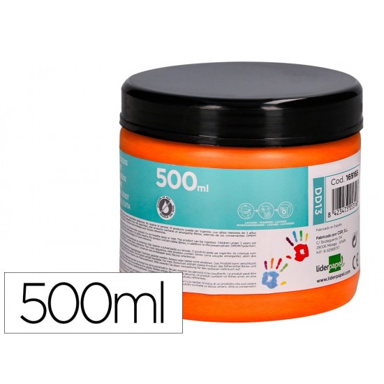 PINTURA DEDOS LIDERPAPEL NARANJA TARRINA DE 500 CC PINTURA DEDOS LIDERPAPEL NARANJA TARRINA DE 500 CC