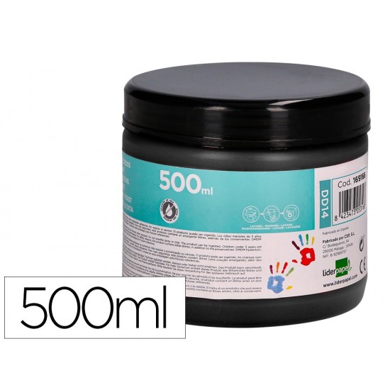 PINTURA DEDOS LIDERPAPEL NEGRO TARRINA DE 500 CC PINTURA DEDOS LIDERPAPEL NEGRO TARRINA DE 500 CC
