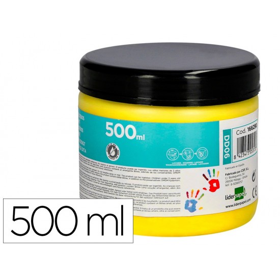 PINTURA DEDOS LIDERPAPEL TARRINA DE 500 ML AMARILLO PINTURA DEDOS LIDERPAPEL TARRINA DE 500 ML AMARILLO