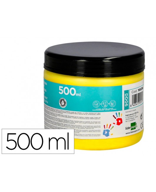 PINTURA DEDOS LIDERPAPEL TARRINA DE 500 ML AMARILLO