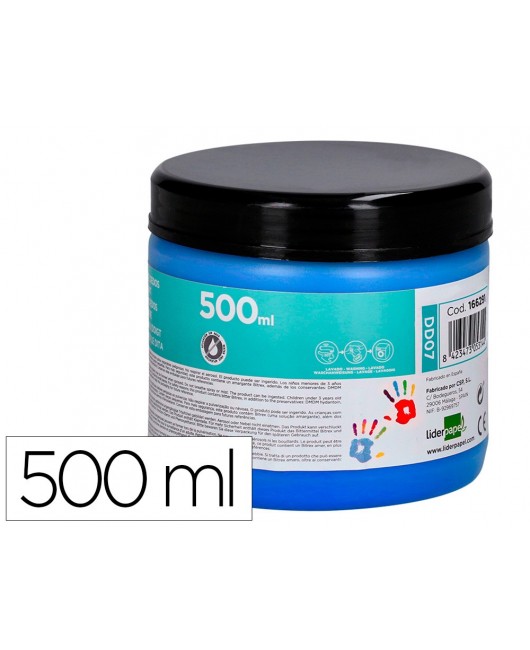 PINTURA DEDOS LIDERPAPEL TARRINA DE 500 ML AZUL