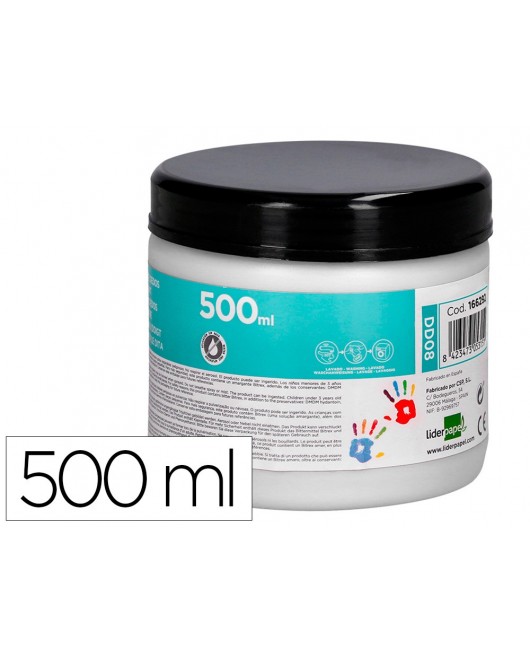 PINTURA DEDOS LIDERPAPEL TARRINA DE 500 ML BLANCO