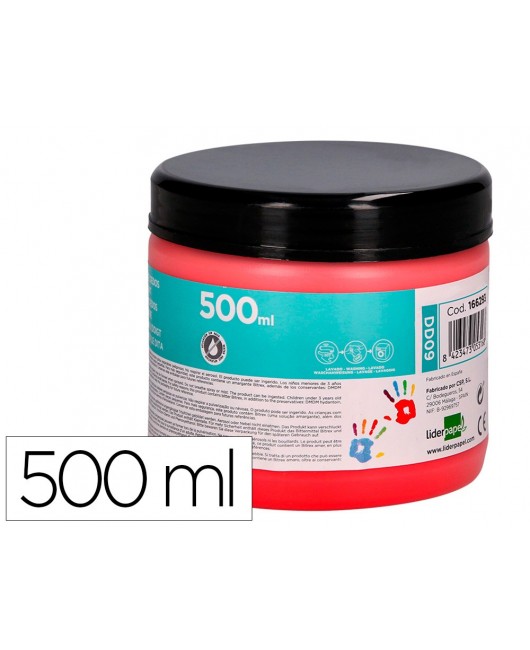 PINTURA DEDOS LIDERPAPEL TARRINA DE 500 ML ROJO