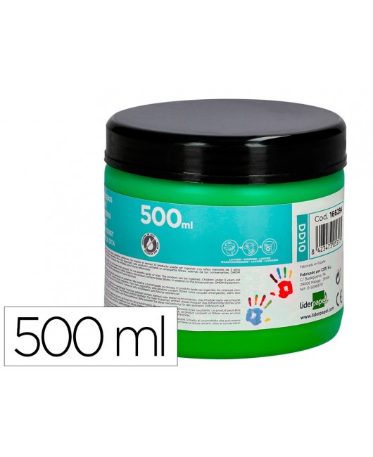 PINTURA DEDOS LIDERPAPEL TARRINA DE 500 ML VERDE