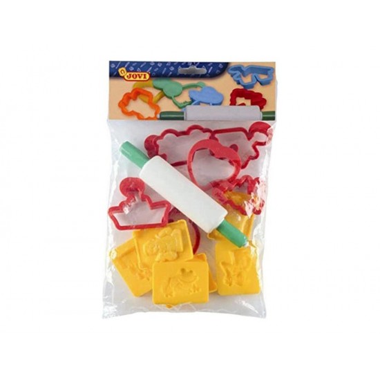 JUEGO JOVI RODILLO PARA PLASTILINA + 12 MOLDES FORMAS SURTIDAS JUEGO JOVI RODILLO PARA PLASTILINA + 12 MOLDES FORMAS SURTIDAS
