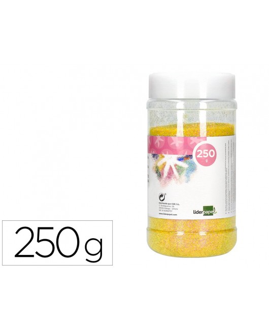 PURPURINA LIDERPAPEL FANTASIA COLOR METALICO AMARILLO PASTEL BOTE DE 250 GR