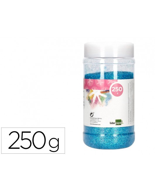 PURPURINA LIDERPAPEL FANTASIA COLOR METALICO AZUL PASTEL BOTE DE 250 GR
