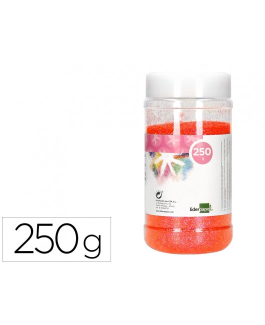 PURPURINA LIDERPAPEL FANTASIA COLOR METALICO NARANJA PASTEL BOTE DE 250 GR