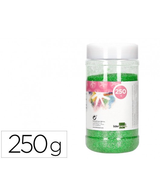 PURPURINA LIDERPAPEL FANTASIA COLOR METALICO VERDE PASTEL BOTE DE 250 GR