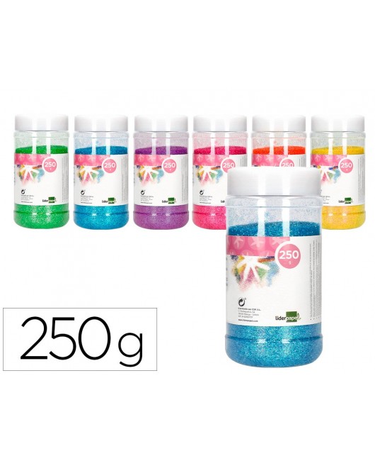 PURPURINA LIDERPAPEL FANTASIA COLORES METALICOS PASTELES SURTIDOS BOTE DE 250 GR