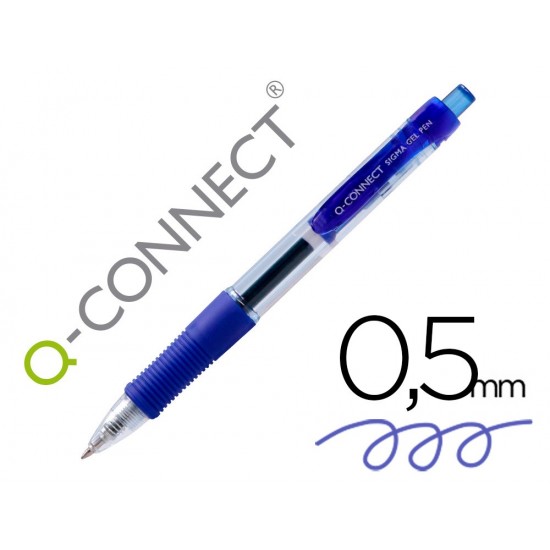BOLIGRAFO Q-CONNECT SIGMA RETRACTIL CON SUJECION DE CAUCHO TINTA GEL 0