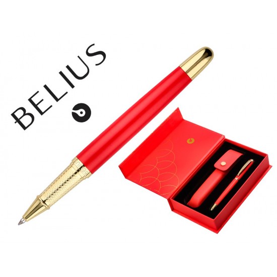 BOLIGRAFO Y ESTUCHE BELIUS PASSION DOR ALUMINIO TEXTURA CEPILLADA COLOR ROJO Y DORADO TINTA AZUL CAJA DE DISEÑO BOLIGRAFO Y ESTUCHE BELIUS PASSION DOR ALUMINIO TEXTURA CEPILLADA COLOR ROJO Y DORADO TINTA AZUL CAJA DE DISEÑO