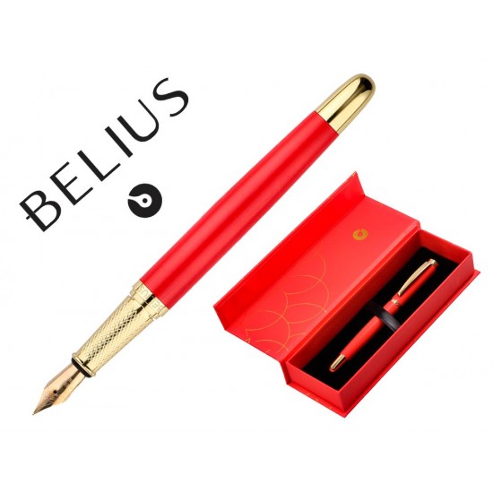 PLUMA BELIUS PASSION DOR ALUMINIO TEXTURA CEPILLADA COLOR ROJO Y DORADO TINTA AZUL CAJA DE DISEÑO PLUMA BELIUS PASSION DOR ALUMINIO TEXTURA CEPILLADA COLOR ROJO Y DORADO TINTA AZUL CAJA DE DISEÑO