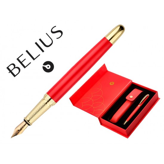 PLUMA Y ESTUCHE CUERO BELIUS PASSION DOR ALUMINIO TEXTURA CEPILLADA COLOR ROJO Y DORADO TINTA AZUL CAJA DE DISEÑO PLUMA Y ESTUCHE CUERO BELIUS PASSION DOR ALUMINIO TEXTURA CEPILLADA COLOR ROJO Y DORADO TINTA AZUL CAJA DE DISEÑO