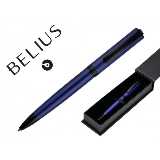 BOLIGRAFO BELIUS TURBO ALUMINIO COLOR AZUL Y NEGRO TINTA AZUL CAJA DE DISEÑO BOLIGRAFO BELIUS TURBO ALUMINIO COLOR AZUL Y NEGRO TINTA AZUL CAJA DE DISEÑO