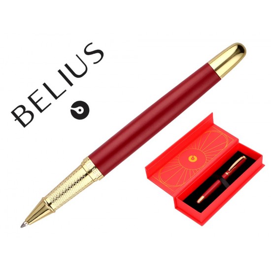 BOLIGRAFO BELIUS SOIREE ALUMINIO COLOR ART DECO GRANATE Y DORADO TINTA AZUL CAJA DE DISEÑO BOLIGRAFO BELIUS SOIREE ALUMINIO COLOR ART DECO GRANATE Y DORADO TINTA AZUL CAJA DE DISEÑO