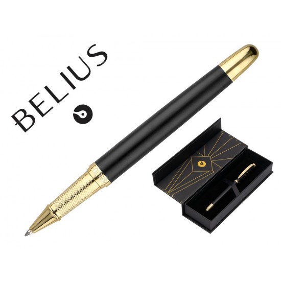 BOLIGRAFO BELIUS SOIREE ALUMINIO COLOR ART DECO NEGRO Y DORADO TINTA AZUL CAJA DE DISEÑO BOLIGRAFO BELIUS SOIREE ALUMINIO COLOR ART DECO NEGRO Y DORADO TINTA AZUL CAJA DE DISEÑO