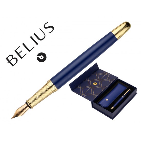 PLUMA Y ESTUCHE BELIUS SOIREE COLOR ART DECO AZUL MARINO Y DORADO TINTA AZUL CAJA DE DISEÑO PLUMA Y ESTUCHE BELIUS SOIREE COLOR ART DECO AZUL MARINO Y DORADO TINTA AZUL CAJA DE DISEÑO