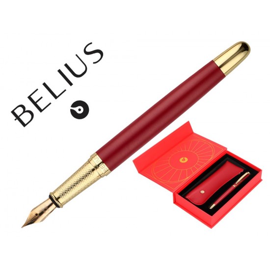PLUMA Y ESTUCHE BELIUS SOIREE COLOR ART DECO GRANATE Y DORADO TINTA AZUL CAJA DE DISEÑO PLUMA Y ESTUCHE BELIUS SOIREE COLOR ART DECO GRANATE Y DORADO TINTA AZUL CAJA DE DISEÑO
