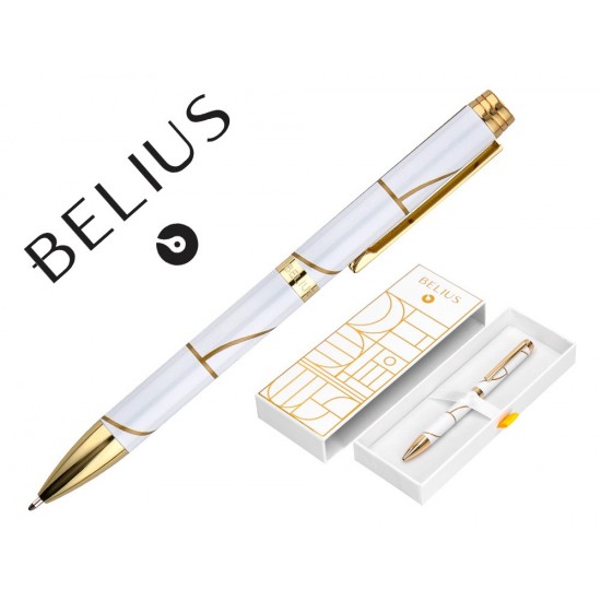 BOLIGRAFO BELIUS CARTE BLANCHE COLOR Y BLANCO DORADO TINTA AZUL CAJA DE DISEÑO BOLIGRAFO BELIUS CARTE BLANCHE COLOR Y BLANCO DORADO TINTA AZUL CAJA DE DISEÑO
