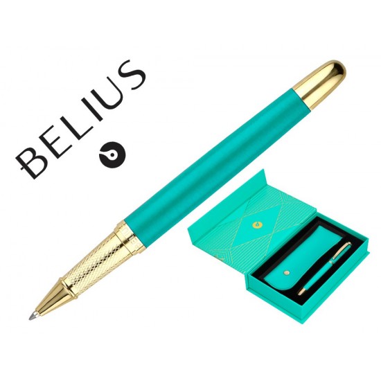 BOLIGRAFO Y ESTUCHE BELIUS SOIREE COLOR ART DECO TURQUESA Y DORADO TINTA AZUL CAJA DE DISEÑO BOLIGRAFO Y ESTUCHE BELIUS SOIREE COLOR ART DECO TURQUESA Y DORADO TINTA AZUL CAJA DE DISEÑO